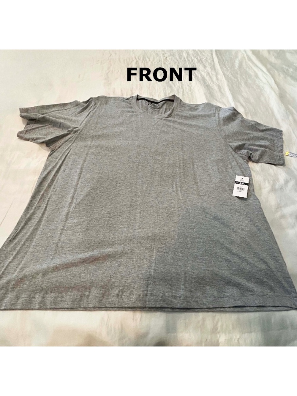 T-SHIRT, MEDIUM GREY, SIZE 3XL, PURE COTTON, SHORT SLEEVES, ROUND NECK, STRETCHY